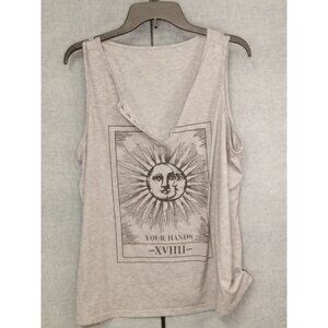 Leasty Curve Women's Tarot Card Grey Tank Top Size 1XL